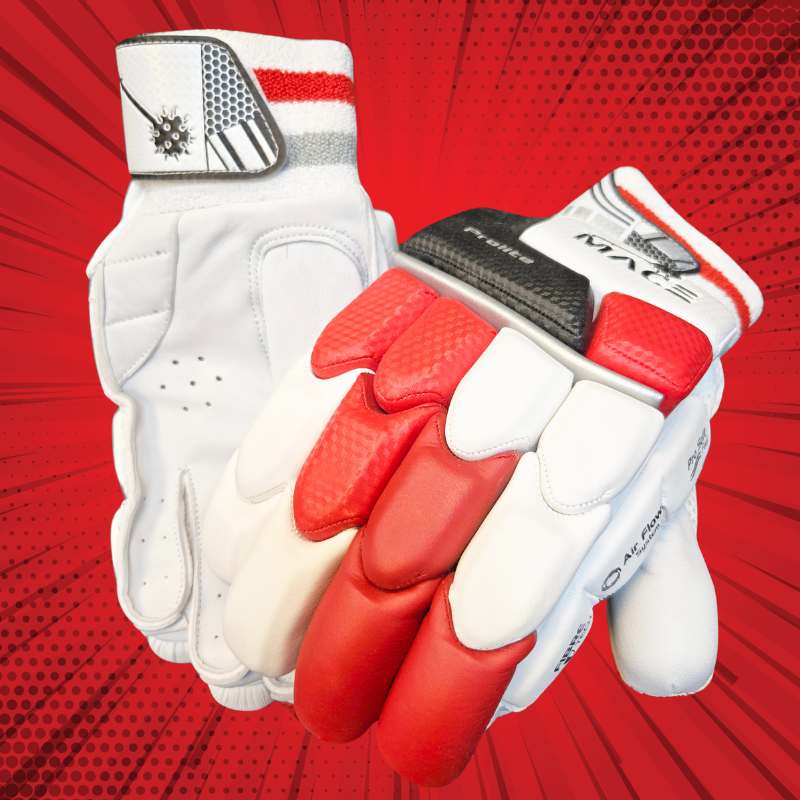 MACE ProLite Batting Gloves - Men's Premium Range - Red-White-Navy